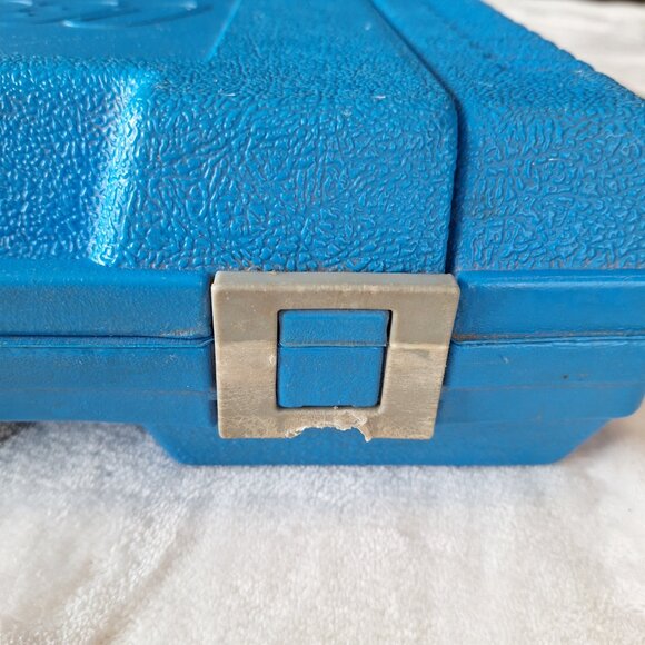 Vintage 1984 Lego Bin Blue Hard Plastic Carrying Case Storage Box Clasp US Brick - Picture 6 of 10